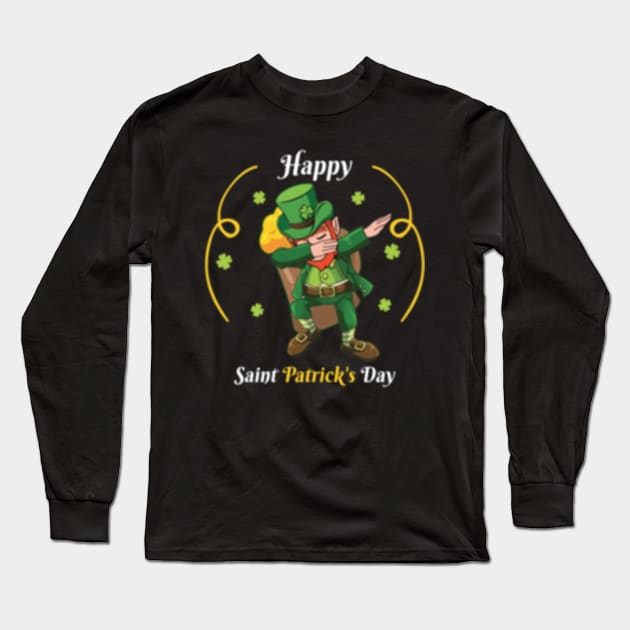 Dabbing St patricks day Long Sleeve T-Shirt by abder